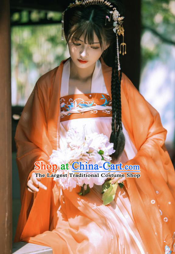 China Tang Dynasty Princess Hanfu Dress Ancient Goddess Garment Costumes Traditional Court Dance Historical Clothing