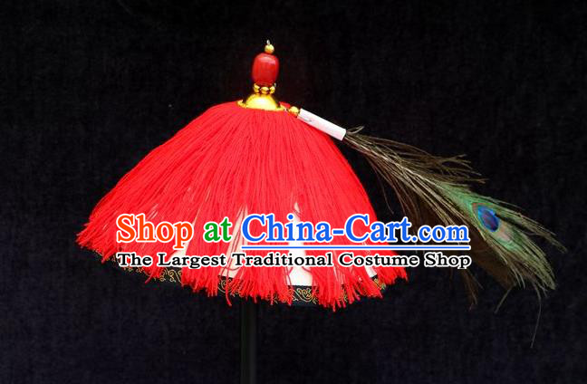 Chinese Qing Dynasty Official Headdress Peking Opera Royal Highness Hat Ancient Manchu Prince Headwear