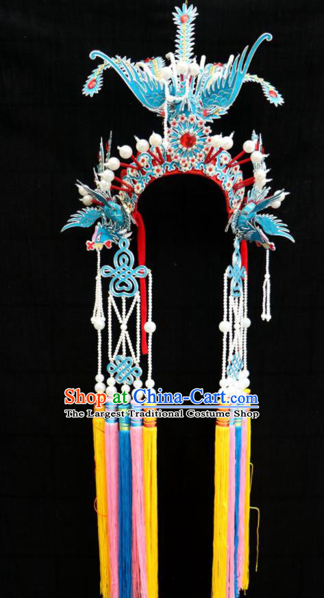 China Ancient Princess Helmet Shaoxing Opera Hua Tan Hat Beijing Opera Diva Phoenix Coronet Headdress
