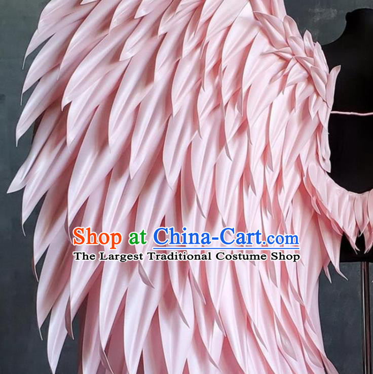 Custom Halloween Stage Show Decorations Carnival Parade Angel Back Accessories Brazil Catwalks Props Cosplay Deluxe Pink Feather Wings
