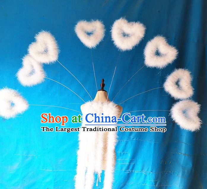 Custom Carnival Parade Feather Accessories Miami Catwalks Back Decorations Cosplay Fairy Heart Shape Wings Christmas Performance Props