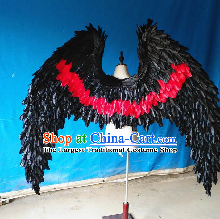 Custom Christmas Performance Props Carnival Parade Feather Accessories Miami Catwalks Back Decorations Cosplay Demon Red Feathers Wings