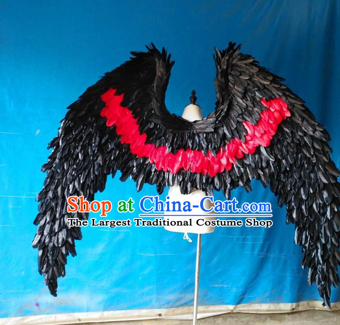 Custom Christmas Performance Props Carnival Parade Feather Accessories Miami Catwalks Back Decorations Cosplay Demon Red Feathers Wings