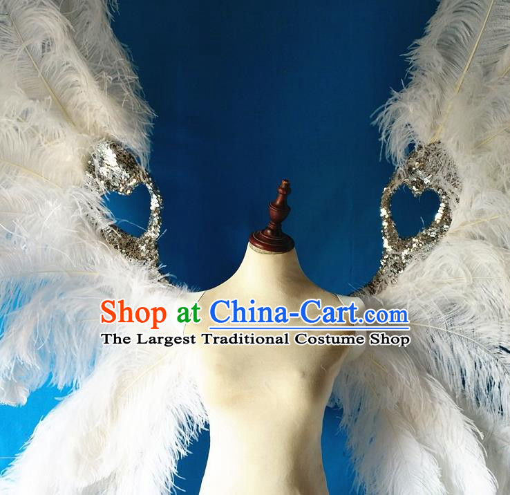 Custom Miami Catwalks Feathers Back Decorations Cosplay Angel Wings Christmas Performance Props Carnival Parade White Butterfly Accessories