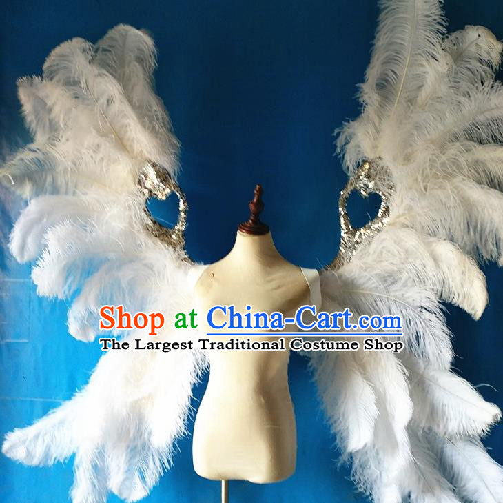 Custom Miami Catwalks Feathers Back Decorations Cosplay Angel Wings Christmas Performance Props Carnival Parade White Butterfly Accessories