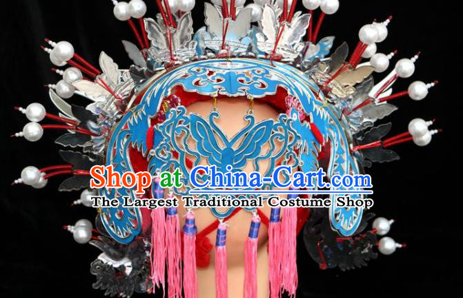 China Ancient Imperial Consort Hair Accessories Peking Opera Diva Phoenix Coronet Beijing Opera Hua Tan Headdress