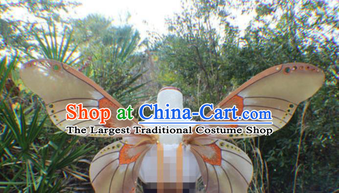 Custom Ceremony Catwalks Back Accessories Stage Show Props Halloween Cosplay Brown Butterfly Wings Miami Performance Decorations