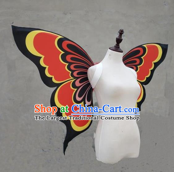 Custom Stage Show Red Butterfly Wings Halloween Fancy Ball Wear Carnival Parade Accessories Miami Catwalks Back Decorations Cosplay Fairy Props