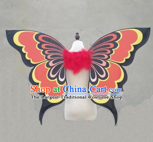 Custom Stage Show Red Butterfly Wings Halloween Fancy Ball Wear Carnival Parade Accessories Miami Catwalks Back Decorations Cosplay Fairy Props