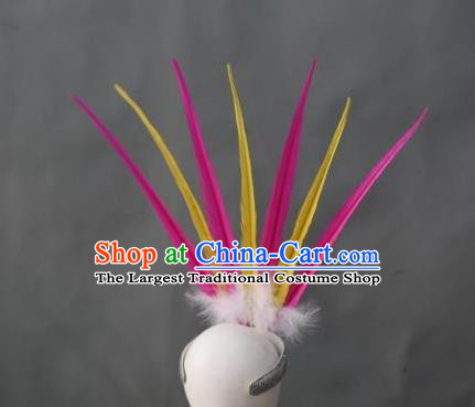 Top Stage Show Colorful Feathers Royal Crown Samba Dance Giant Headpiece Brazilian Carnival Hair Accessories Miami Catwalks Headdress