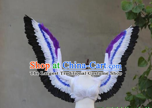 Custom Model Catwalks Props Halloween Fancy Ball Wear Carnival Parade Accessories Miami Show Feather Wings Cosplay Angel Back Decorations