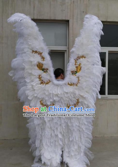Custom Miami Angel Giant Feather Wings Halloween Cosplay Decorations Stage Show Deluxe Props Opening Dance Wear Carnival Parade Back Accessories