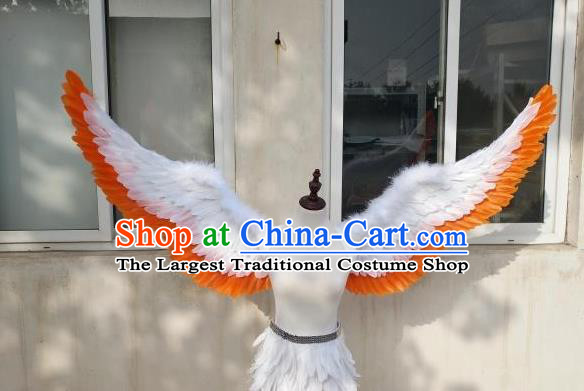 Custom Halloween Fancy Ball Back Accessories Carnival Parade Wear Miami Show Feathers Decorations Cosplay Deluxe Wings Catwalks Angel Props