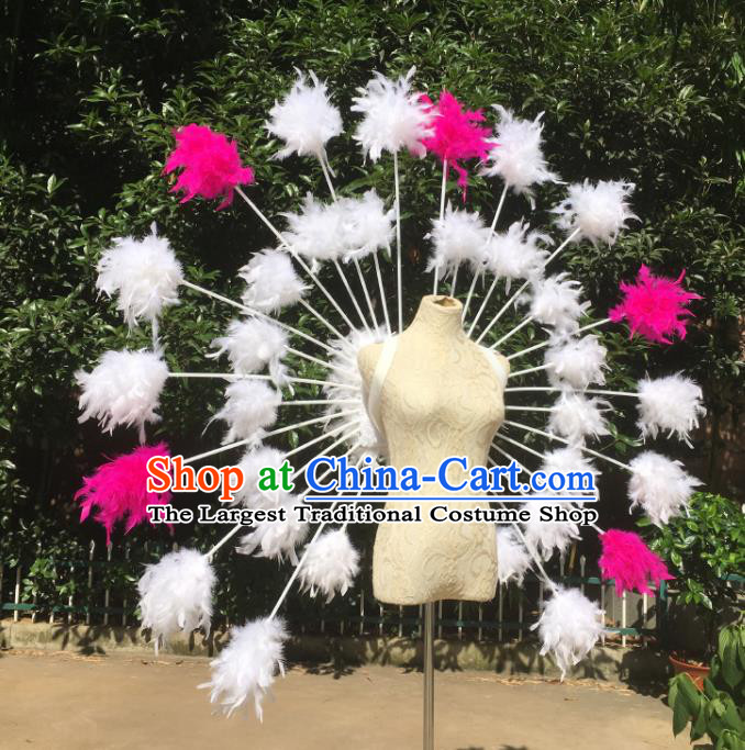 Custom Carnival Dance Back Accessories Miami Catwalks Wear Christmas Performance Props Halloween Cosplay Angel Feather Wings