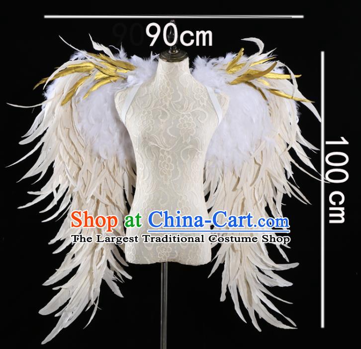 Custom Halloween Cosplay Angel Feather Wings Carnival Dance Back Accessories Miami Catwalks Wear Christmas Performance Props