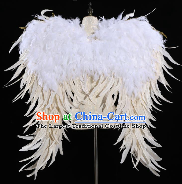 Custom Halloween Cosplay Angel Feather Wings Carnival Dance Back Accessories Miami Catwalks Wear Christmas Performance Props