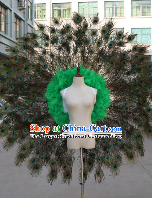 Custom Opening Dance Deluxe Angel Wings Carnival Parade Back Accessories Miami Stage Show Peacock Feather Wear Christmas Catwalks Props
