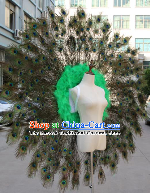 Custom Opening Dance Deluxe Angel Wings Carnival Parade Back Accessories Miami Stage Show Peacock Feather Wear Christmas Catwalks Props