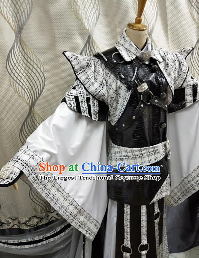 Chinese Puppet Show Warrior Garment Costumes Ancient Young Knight Uniforms Traditional Cosplay Swordsman Clothing