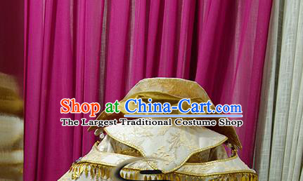 China Traditional Puppet Show Goddess Garment Costumes Ancient Empress Clothing Cosplay Fairy Queen Golden Dress Outfits