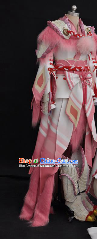 Top Game Character Dragon Lady Garment Costume Traditional Huntress Clothing Cosplay Swordswoman Pink Dress Outfits