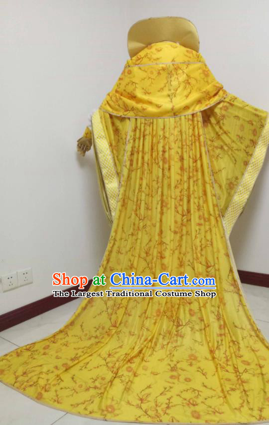 China Traditional Puppet Show Empress Garment Costumes Ancient Palace Beauty Clothing Cosplay Queen Golden Dress Outfits