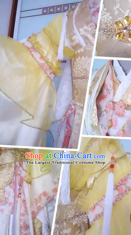 China Cosplay Princess Water Sleeve Dress Outfits Traditional Puppet Show Feng Cailing Garment Costumes Ancient Palace Beauty Clothing