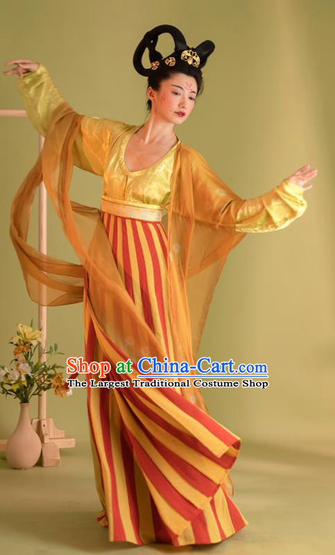 China Tang Dynasty Court Lady Garment Costumes Ancient Princess Historical Clothing Traditional Palace Dance Hanfu Dress Uniforms