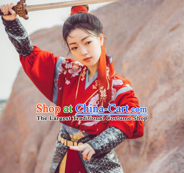 China Traditional Female General Hua Mulan Historical Clothing Ancient Southern and Northern Dynasties Swordswoman Garment Costumes
