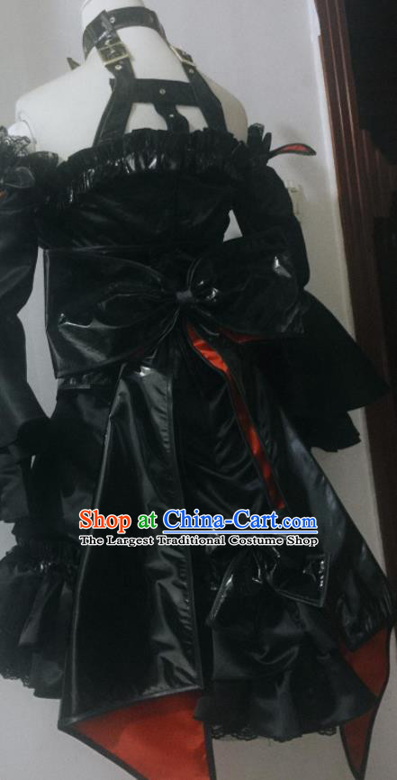 Custom Halloween Stage Performance Garment Costume Cosplay Moon Queen Black Dress Gothic Magic Lady Clothing