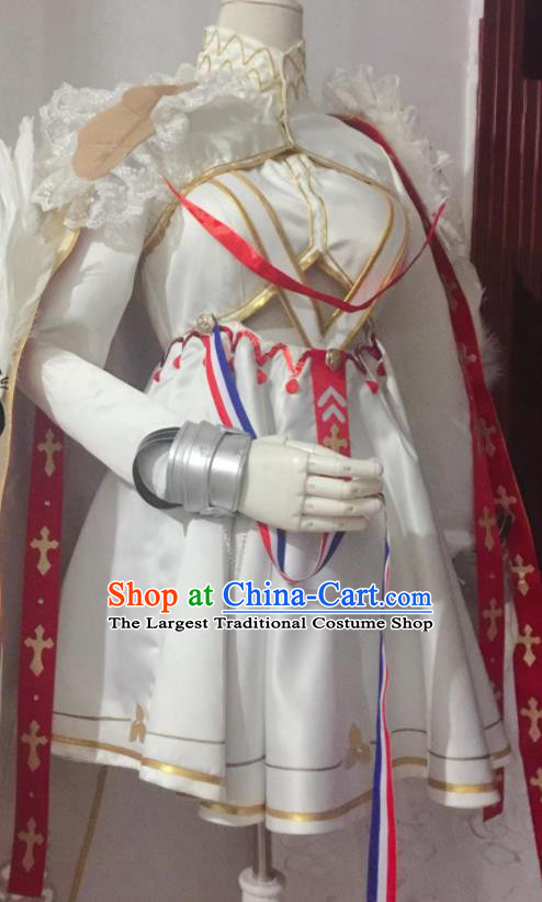Custom Gothic Magic Lady Clothing Halloween Stage Performance Garment Costume Cosplay Moon Fairy White Dress