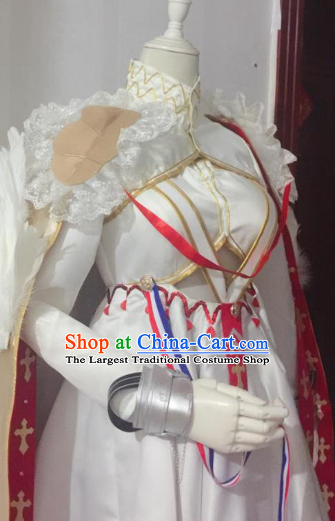 Custom Gothic Magic Lady Clothing Halloween Stage Performance Garment Costume Cosplay Moon Fairy White Dress