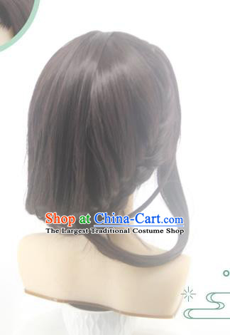 Chinese Cosplay Palace Lady Hair Accessories Ancient Imperial Consort Brown Wigs Headwear Traditional Qin Dynasty Queen Hairpieces