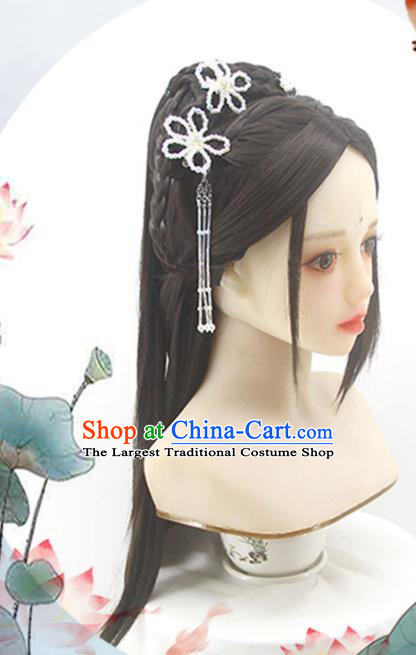 Chinese Cosplay Noble Lady Hair Accessories Ancient Young Beauty Wigs Headwear Traditional Song Dynasty Princess Hairpieces