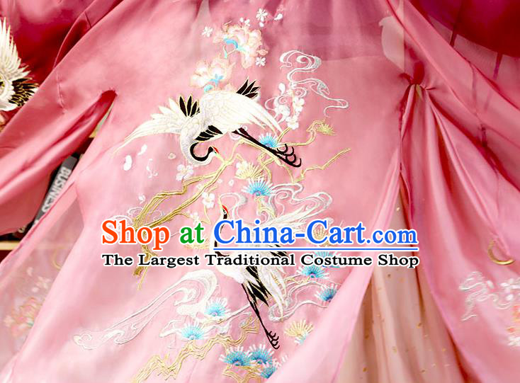 China Traditional Embroidered Purple Hanfu Dress Apparels Ancient Palace Beauty Garment Costumes Song Dynasty Imperial Consort Historical Clothing