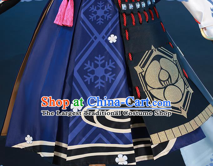 Custom Cosplay Fairy Garment Costumes Game Role Young Lady Blue Dress Halloween Goddess Clothing