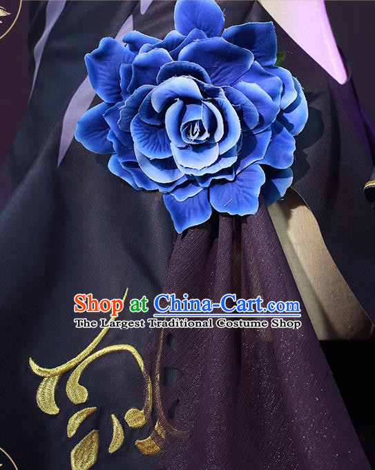Custom Cartoon Young Lady Clothing Cosplay Angel Garment Costumes Female Warrior Black Dress