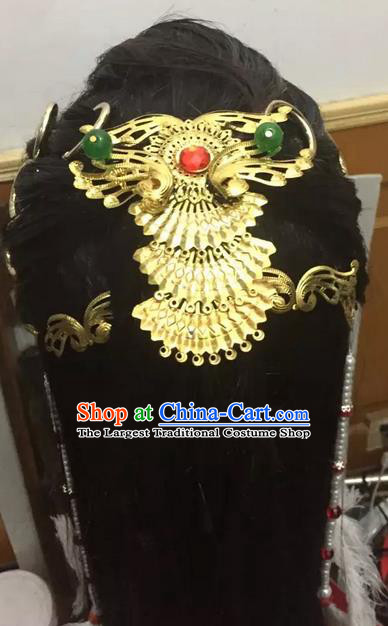 Chinese Ancient Prince Periwig Hair Accessories Handmade Cosplay Swordsman Headdress Traditional Puppet Show Beijing King Wigs Hairpieces
