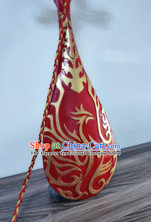 Custom Chinese Puppet Show Lang Wuyao Pipa Props Handmade Swordsman Accessories Cosplay Performance Red Lute