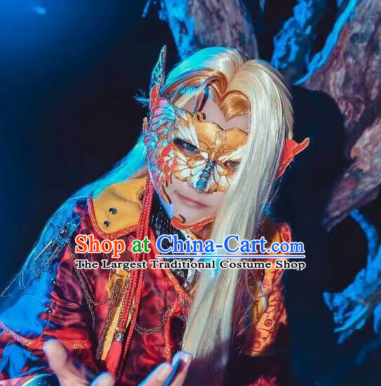Custom Chinese Handmade Swordsman Face Accessories Cosplay Performance Mask Puppet Show Butterfly Masque Props