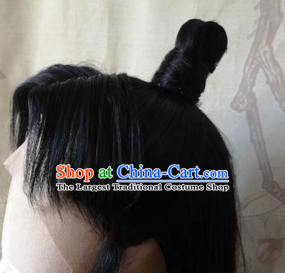Chinese Ancient Noble Childe Hair Accessories Handmade Cosplay Scholar Hairpieces Drama A Dream in Red Mansions Jia Baoyu Front Lace Wigs Headdress