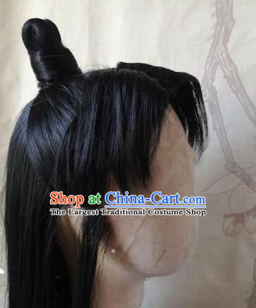 Chinese Ancient Noble Childe Hair Accessories Handmade Cosplay Scholar Hairpieces Drama A Dream in Red Mansions Jia Baoyu Front Lace Wigs Headdress