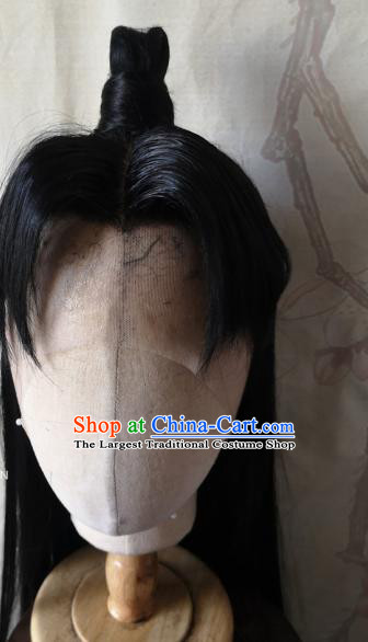 Chinese Ancient Noble Childe Hair Accessories Handmade Cosplay Scholar Hairpieces Drama A Dream in Red Mansions Jia Baoyu Front Lace Wigs Headdress