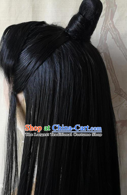 Chinese Ancient Noble Childe Hair Accessories Handmade Cosplay Scholar Hairpieces Drama A Dream in Red Mansions Jia Baoyu Front Lace Wigs Headdress