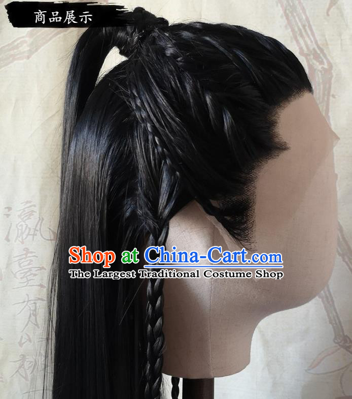 Chinese Drama Word of Honor Front Lace Wigs Headdress Ancient Noble Childe Hair Accessories Handmade Cosplay Swordsman Hairpieces