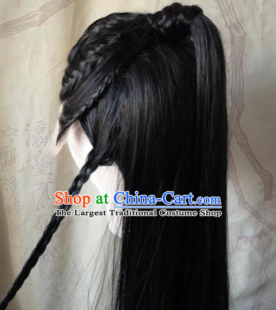 Chinese Drama Word of Honor Front Lace Wigs Headdress Ancient Noble Childe Hair Accessories Handmade Cosplay Swordsman Hairpieces