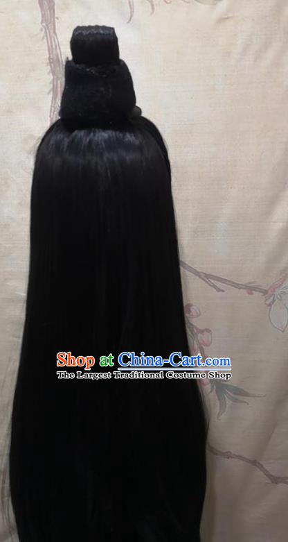 Chinese Traditional Hanfu Front Lace Wigs Headdress Ancient Young Childe Hair Accessories Handmade Cosplay Swordsman Hairpieces