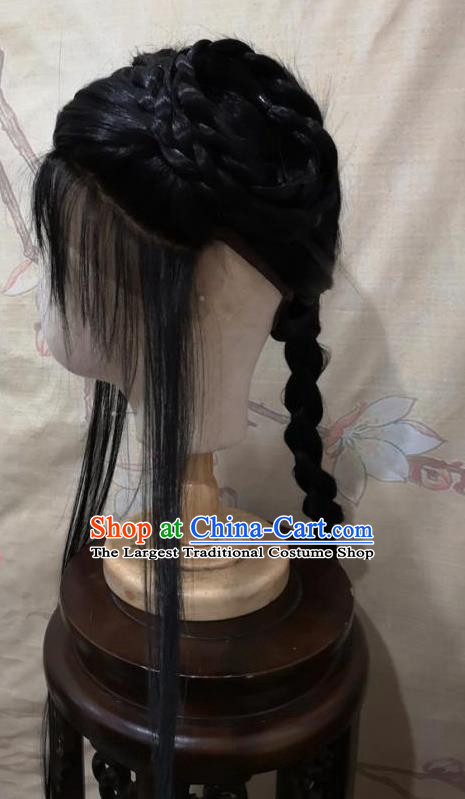 China Ancient Servant Girl Hairpieces Traditional Opera Young Lady Hair Accessories Cosplay Village Woman Bangs Wigs Headwear