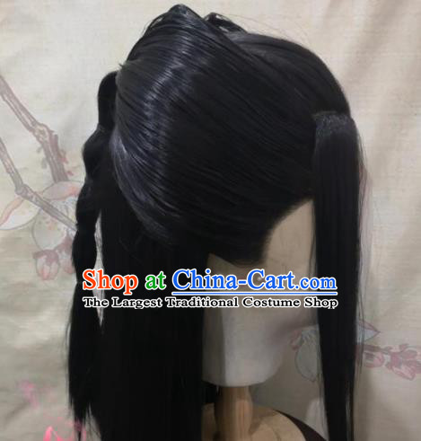 China Traditional Hanfu Young Woman Hair Accessories Cosplay Fairy Princess Front Lace Wigs Headwear Ancient Swordswoman Hairpieces