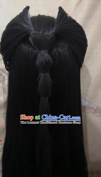 China Traditional Hanfu Young Woman Hair Accessories Cosplay Fairy Princess Front Lace Wigs Headwear Ancient Swordswoman Hairpieces